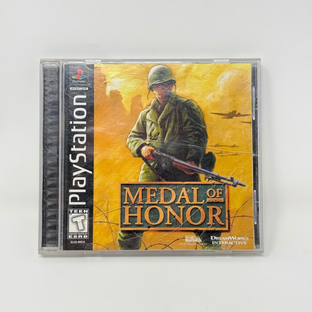 Medal of Honor Sony PlayStation PS1 1999 WWII Shooter Game SLUS-00974 Black Labe